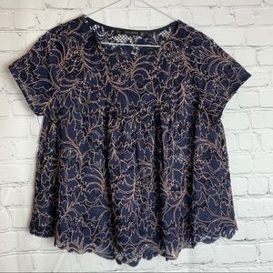 ZARA Lace Crop Blouse